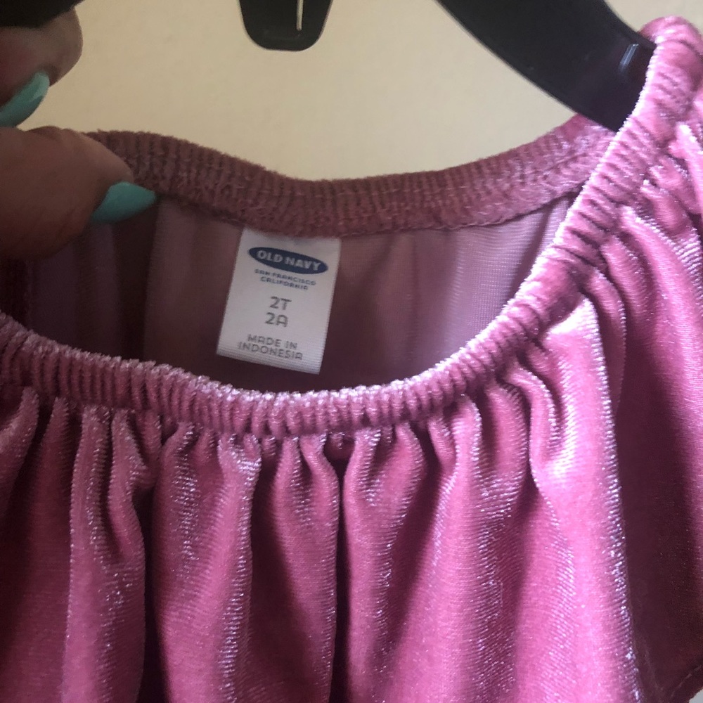 Toddler velvet dress off the shoulder